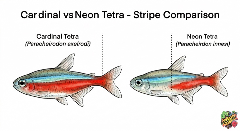Cardinal Tetra male vs female comparison