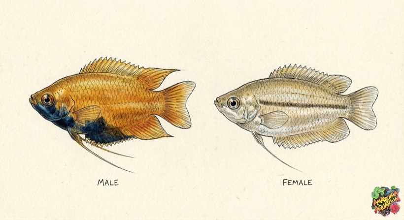 Honey Gourami male vs female comparison