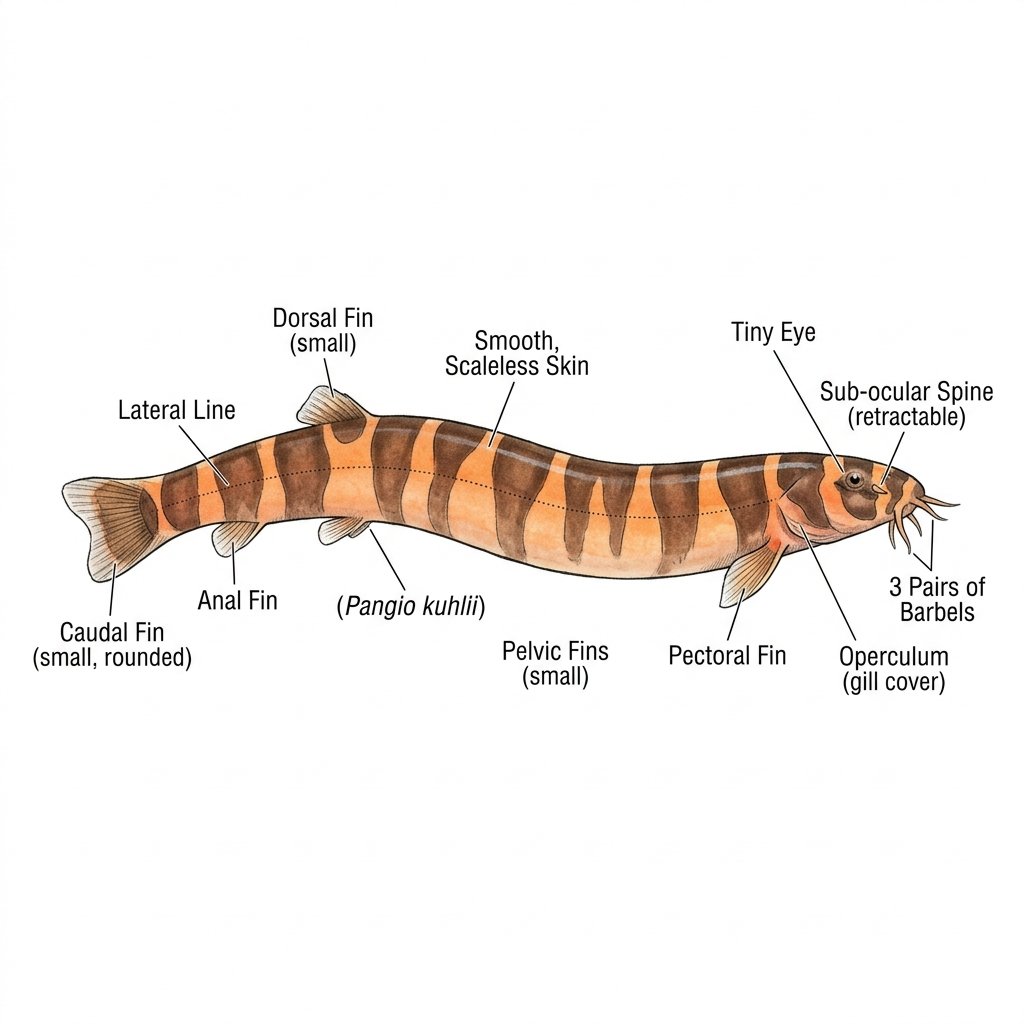 Kuhli Loach fin anatomy diagram