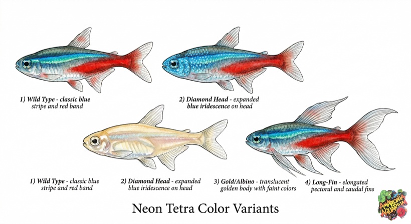 Neon Tetra male vs female comparison