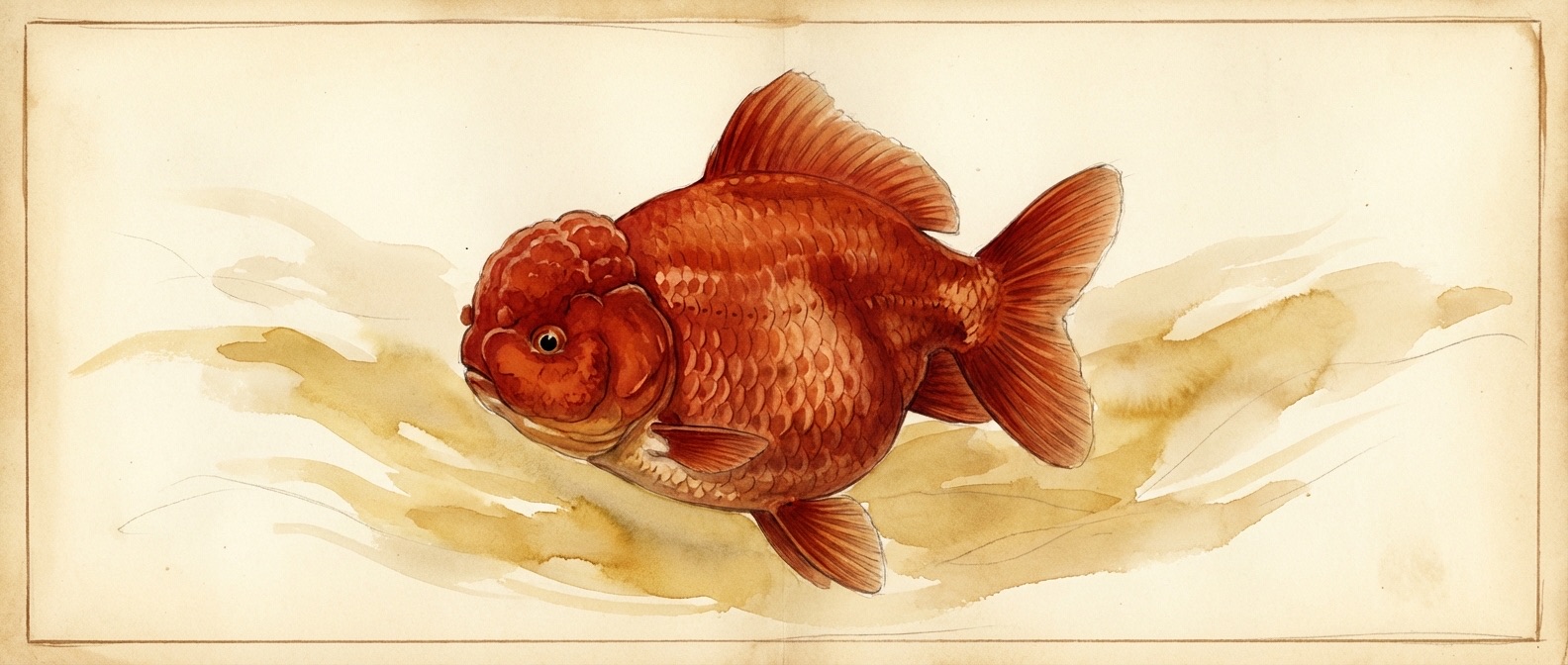 Short Tailed Shogun Oranda Goldfish — massive wen, compact body, powerful form