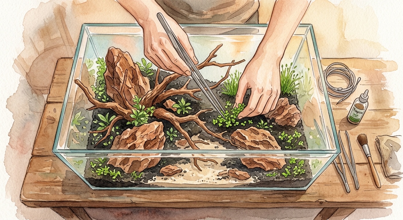 Beautiful planted aquarium aquascape