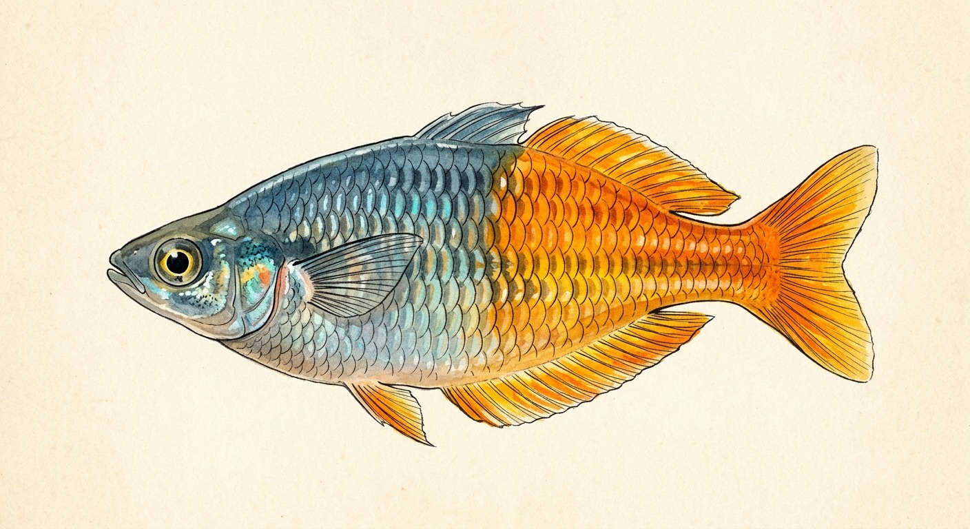 Watercolor Specimen - boesemani rainbow Boesemani Rainbowfish (Melanotaenia boesemani) - Image 1