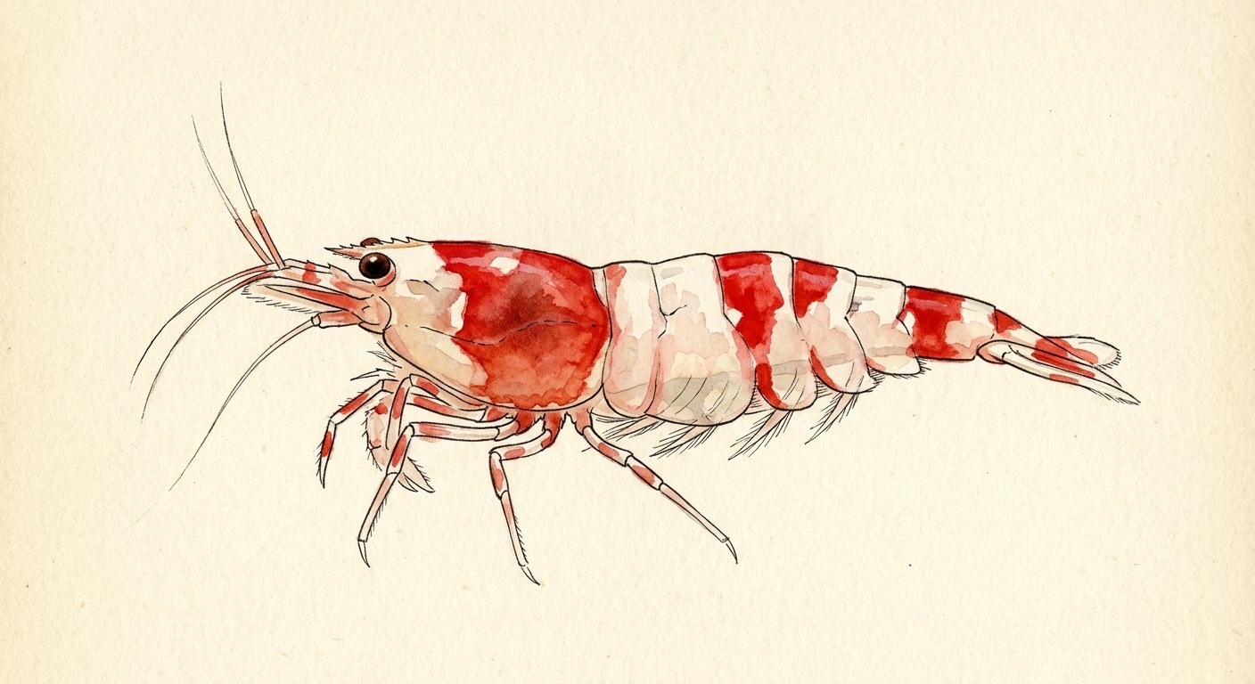 Watercolor Specimen - crystal red shrimp SS Crystal Red Shrimp - Image 1