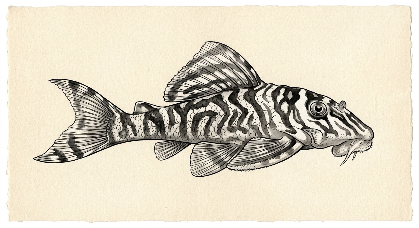 Watercolor Specimen - l333 pleco L333 King Tiger Pleco Juvis 5-6cm - Image 1